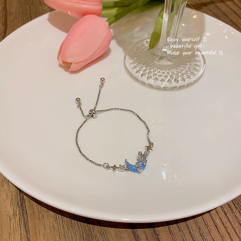 Blue star and moon bracelet