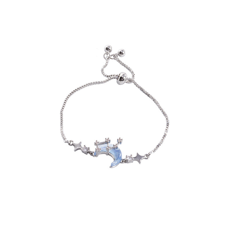 Blue star and moon bracelet