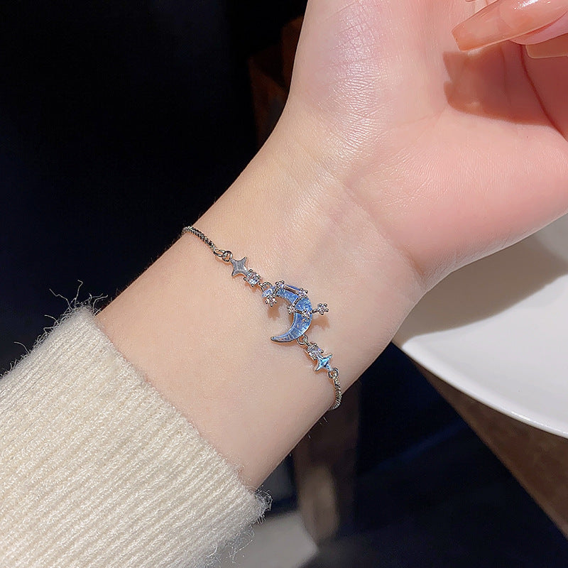 Blue star and moon bracelet